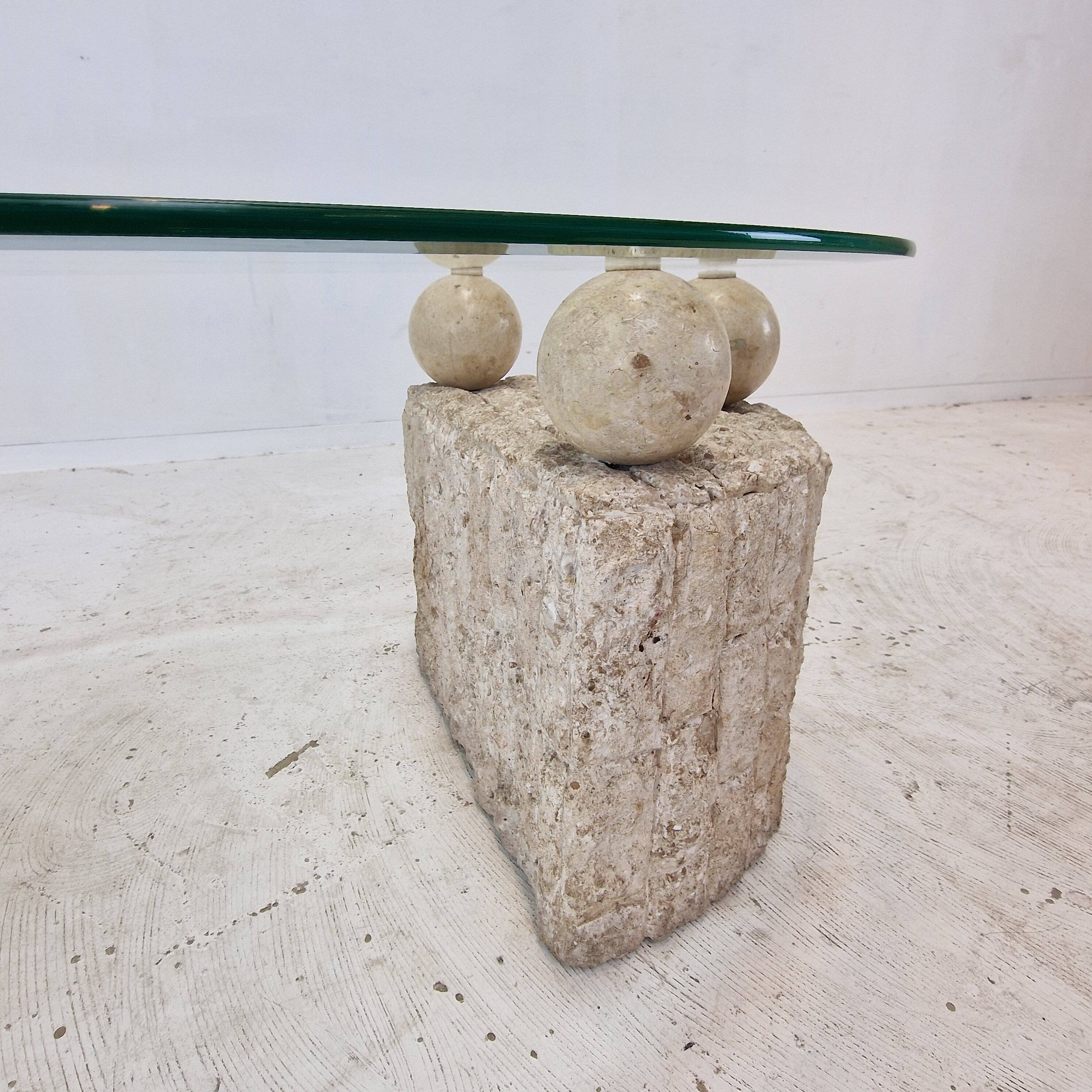 Magnussen Ponte Mactan Stone Coffee or Fossil Stone Table, 1980s