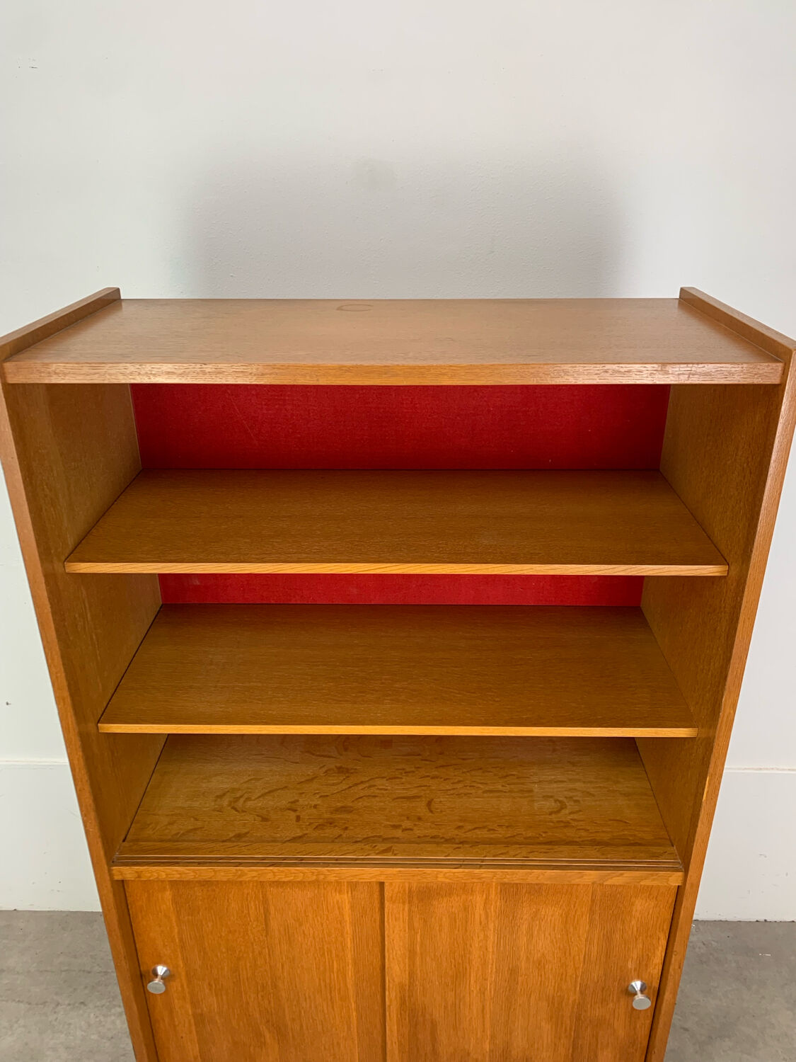 1950s vintage oak bookshelf.