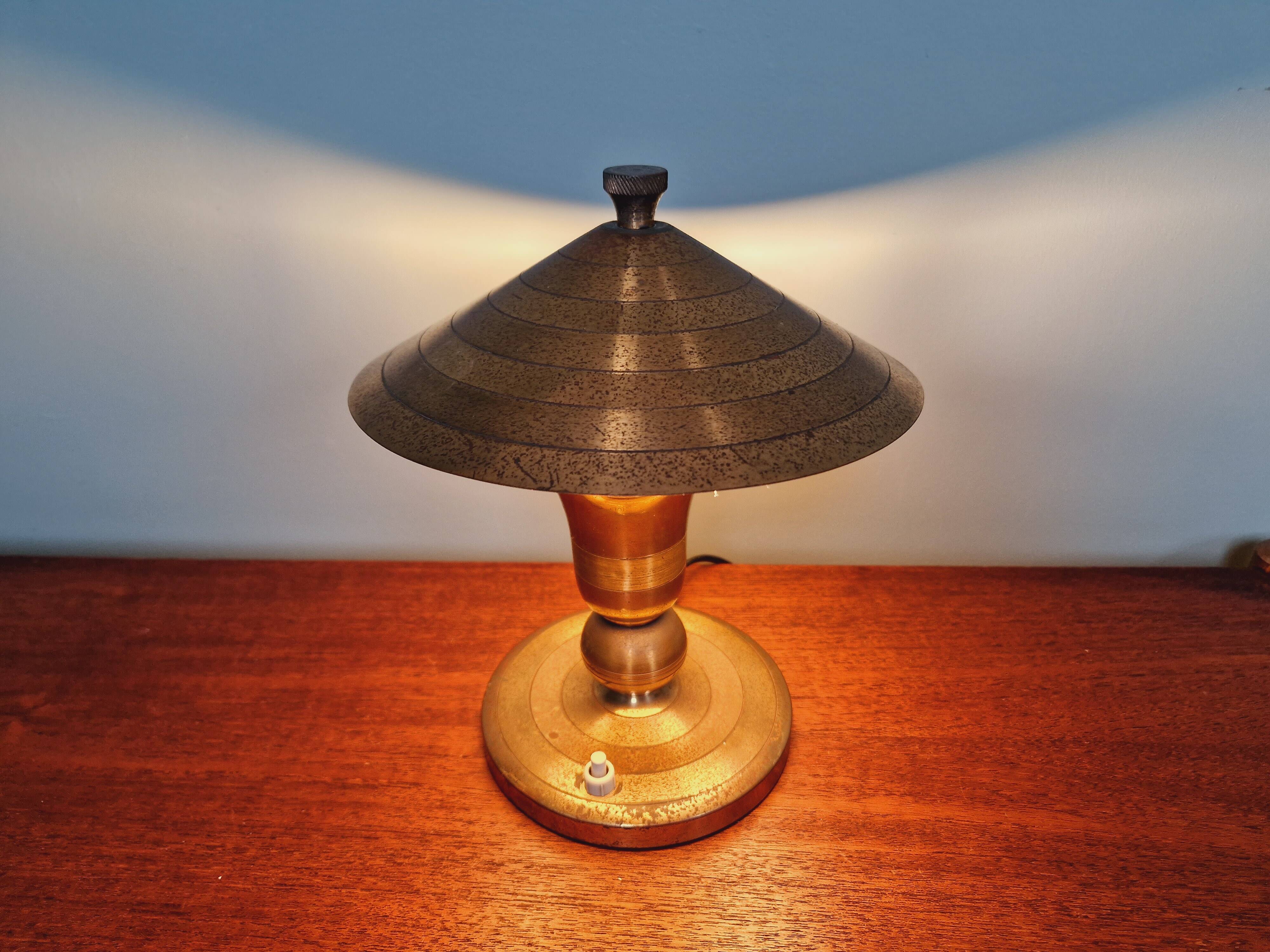 Lampe Art Déco en laiton, années 1920-30