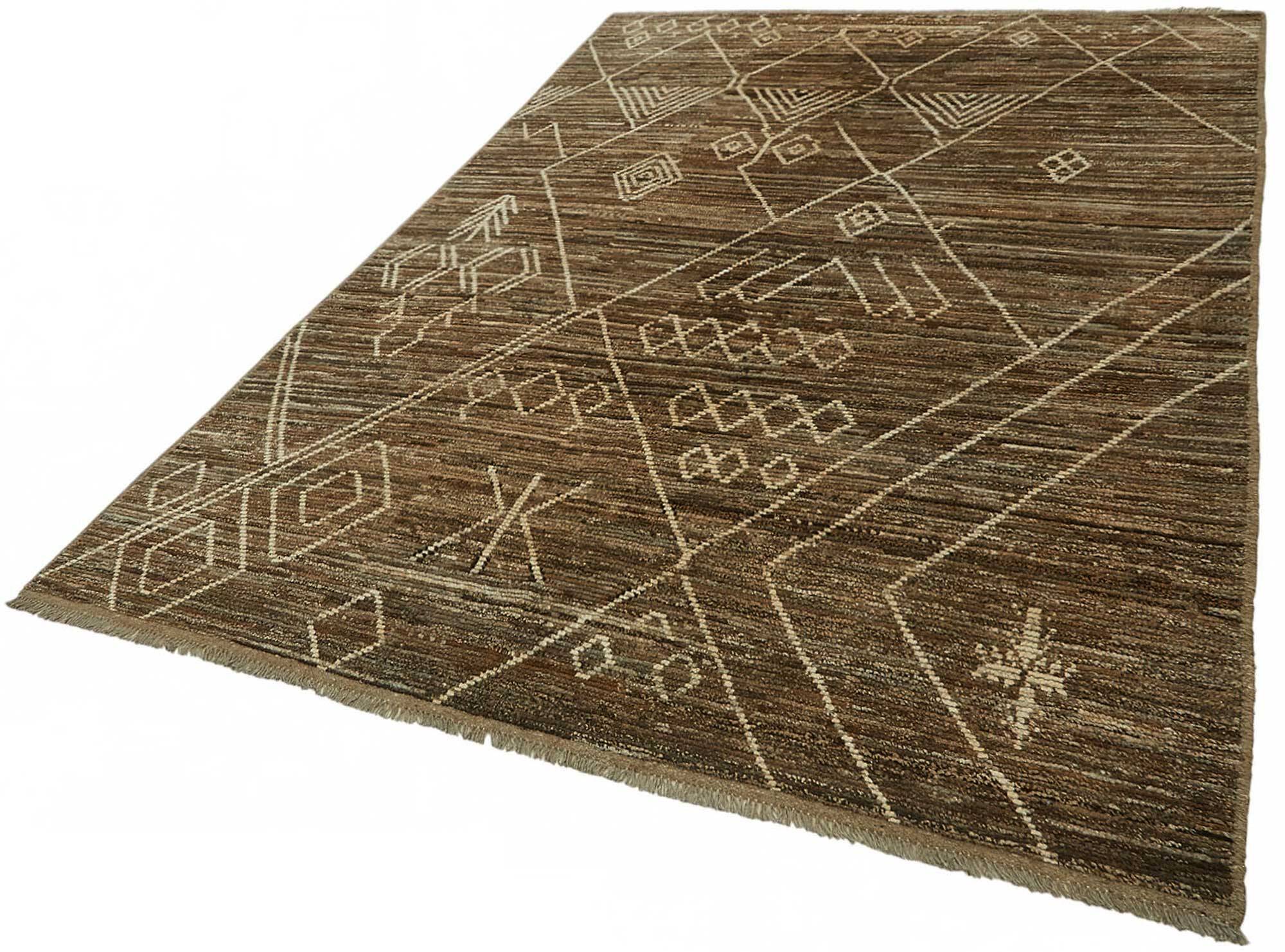 Handmade Tribal Decorative 207 cm x 293 cm Brown Wool Carpet