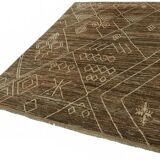 Handmade Tribal Decorative 207 cm x 293 cm Brown Wool Carpet