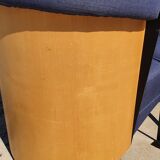 Set 2 - post modern cube lounge chair plywood - metal 1980s 1990s