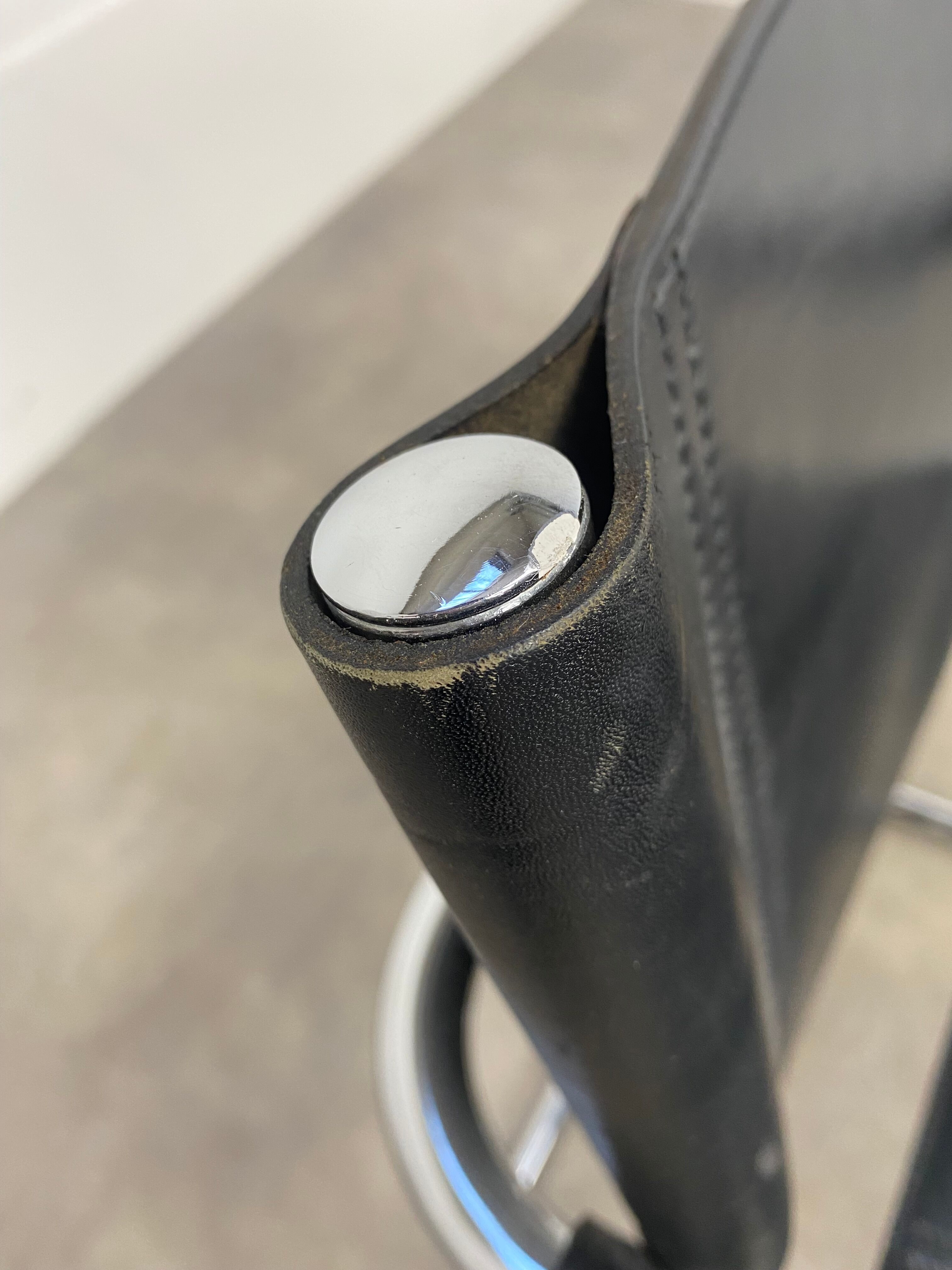 Black and chrome leather cantilever armchair