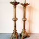 Pair of large Empire solid brass candlesticks – 78 cm