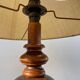 Turned wood lamp with rings