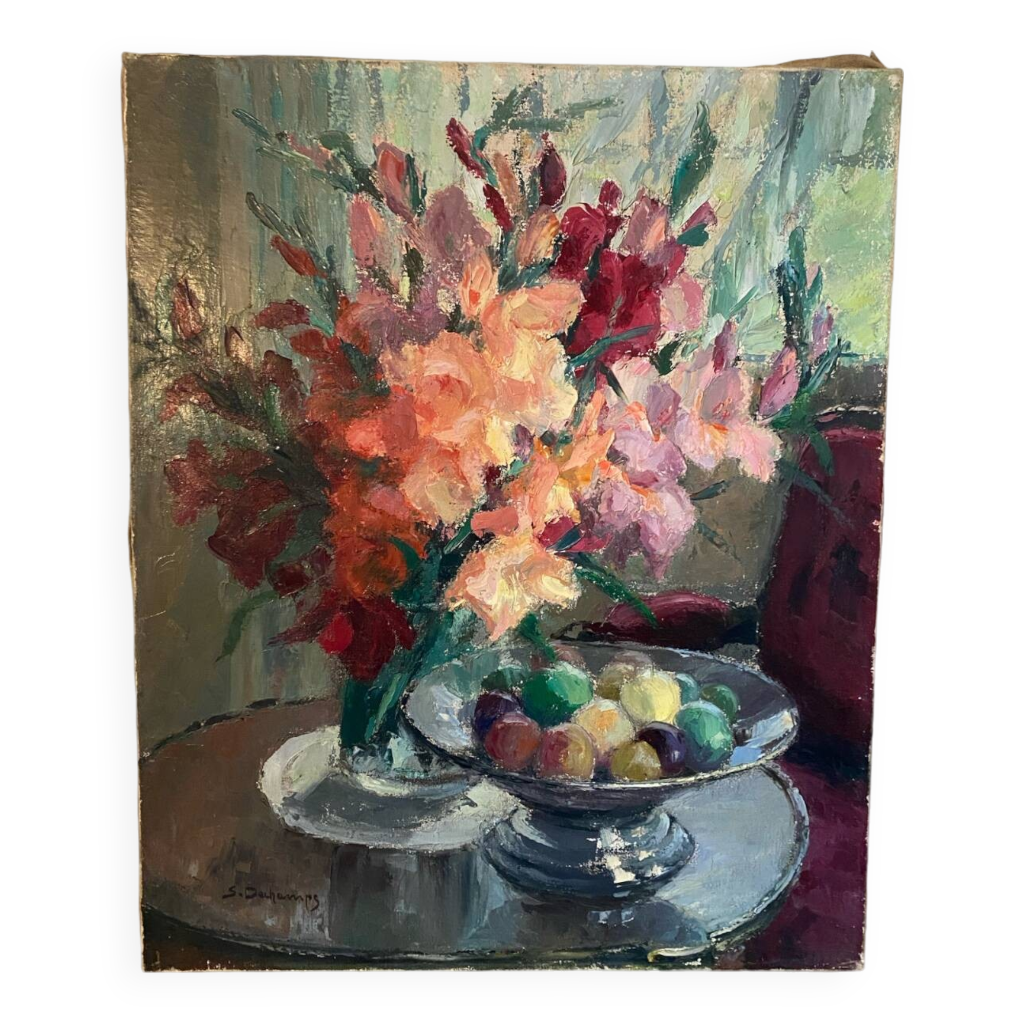 Bouquet of flowers signed Dechamps