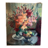 Bouquet of flowers signed Dechamps