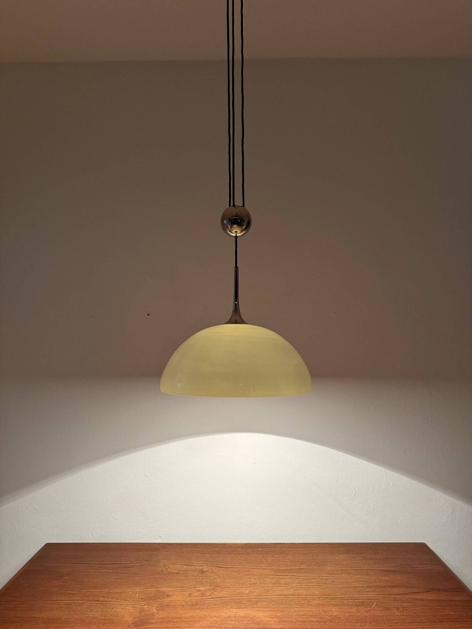 Adjustable Posa Pendant Lamp with Porcelain Shade by Florian Schulz