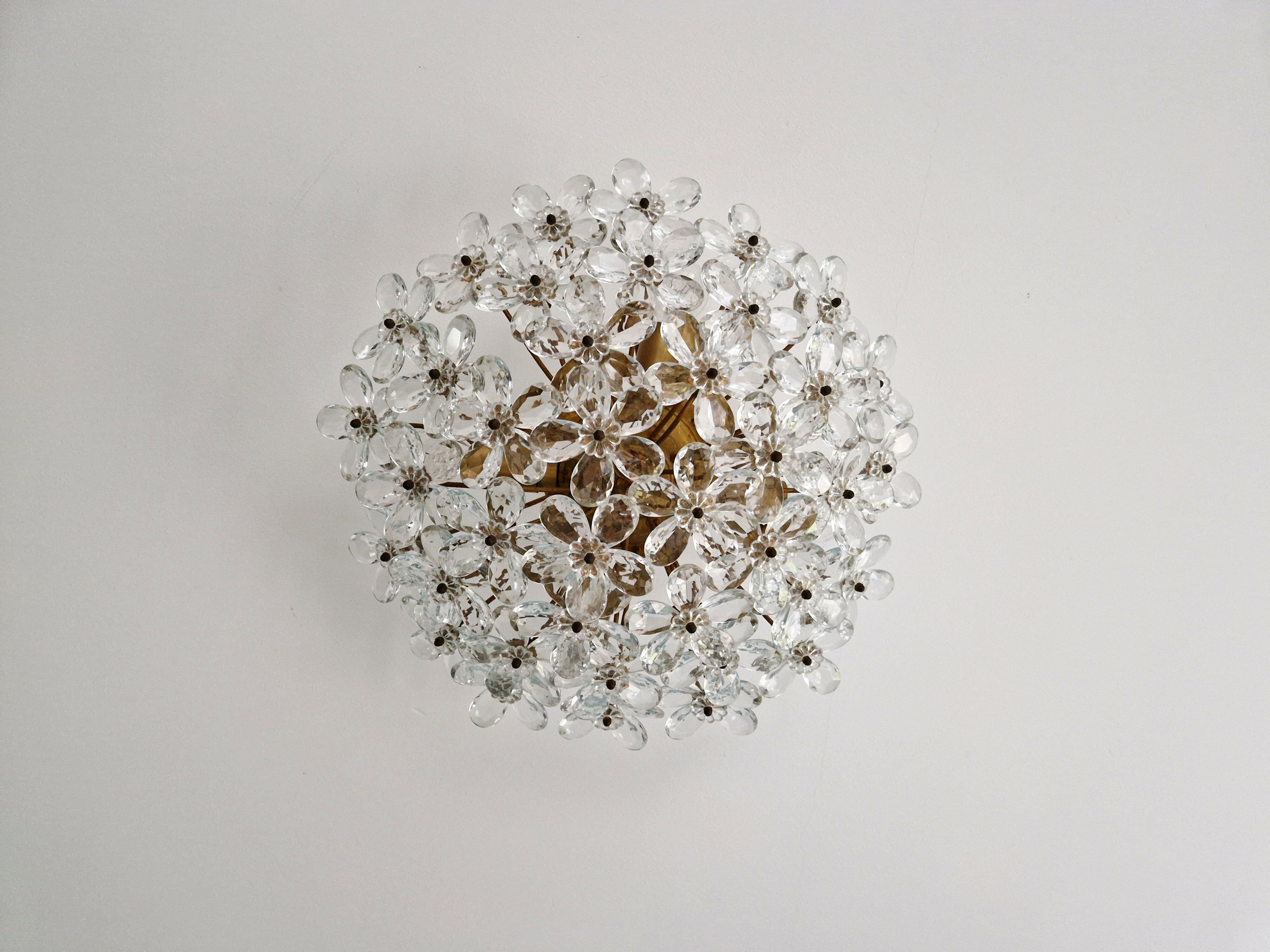 Italian ceiling light in Murano glass, 1970.