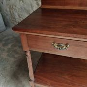 Console en acajou antique avec tiroir et étagère, table de service française, vers 1900