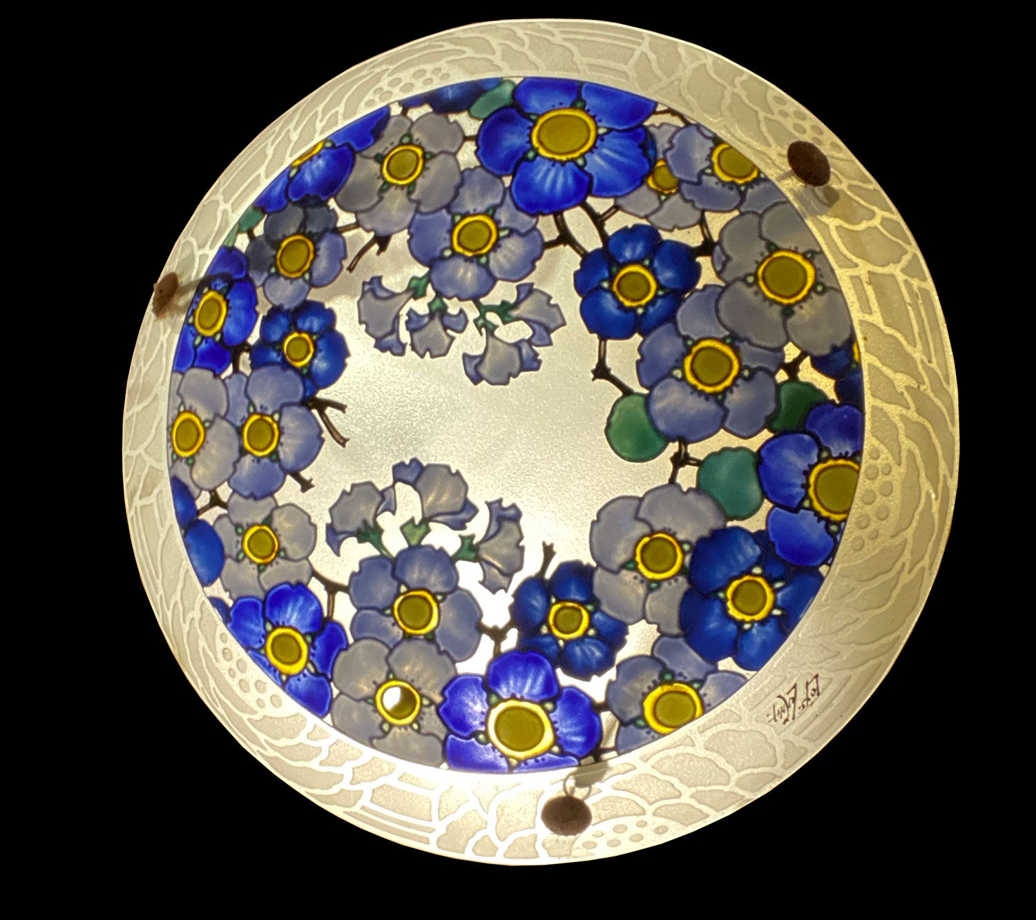 Loys lucha acid-engraved glass hanging