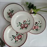 4 assiettes à dessert Sarreguemines épernay faïence vintage