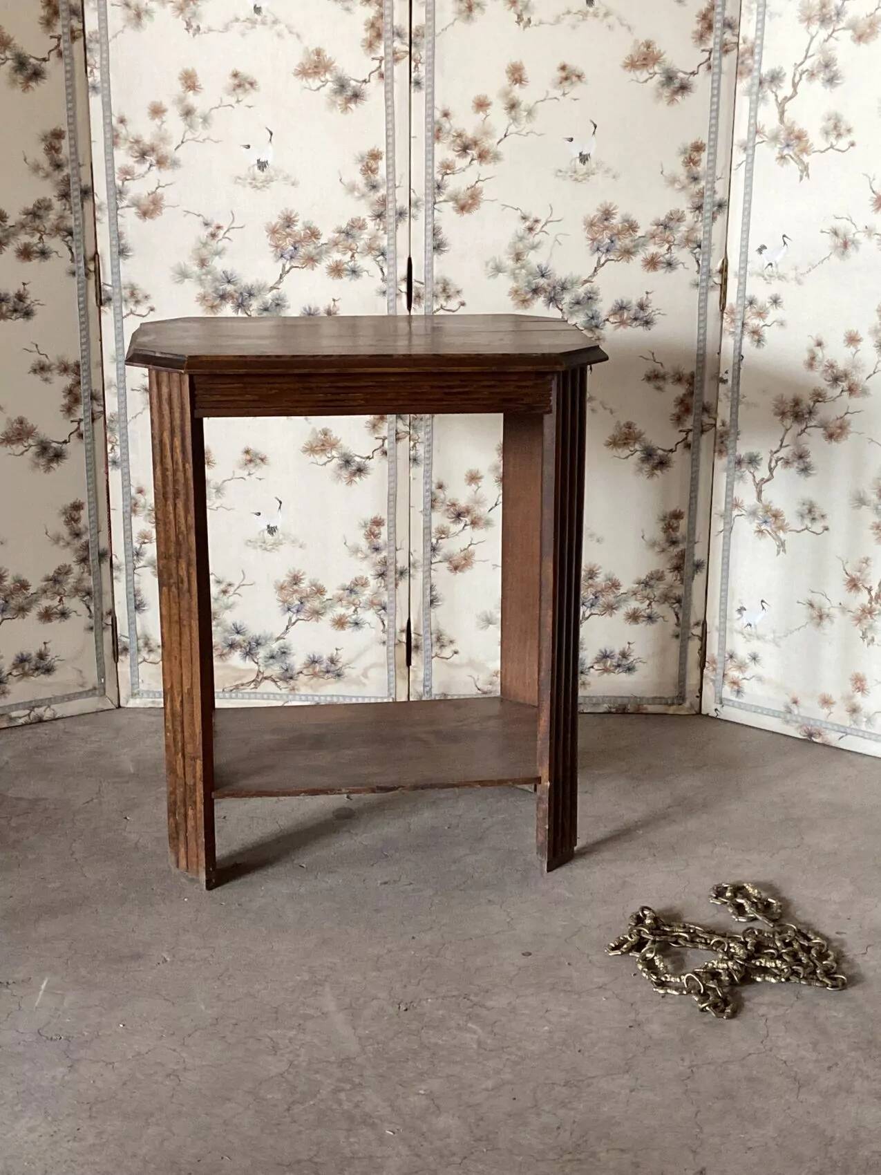 Console Art Déco en chêne – époque 1920-1930