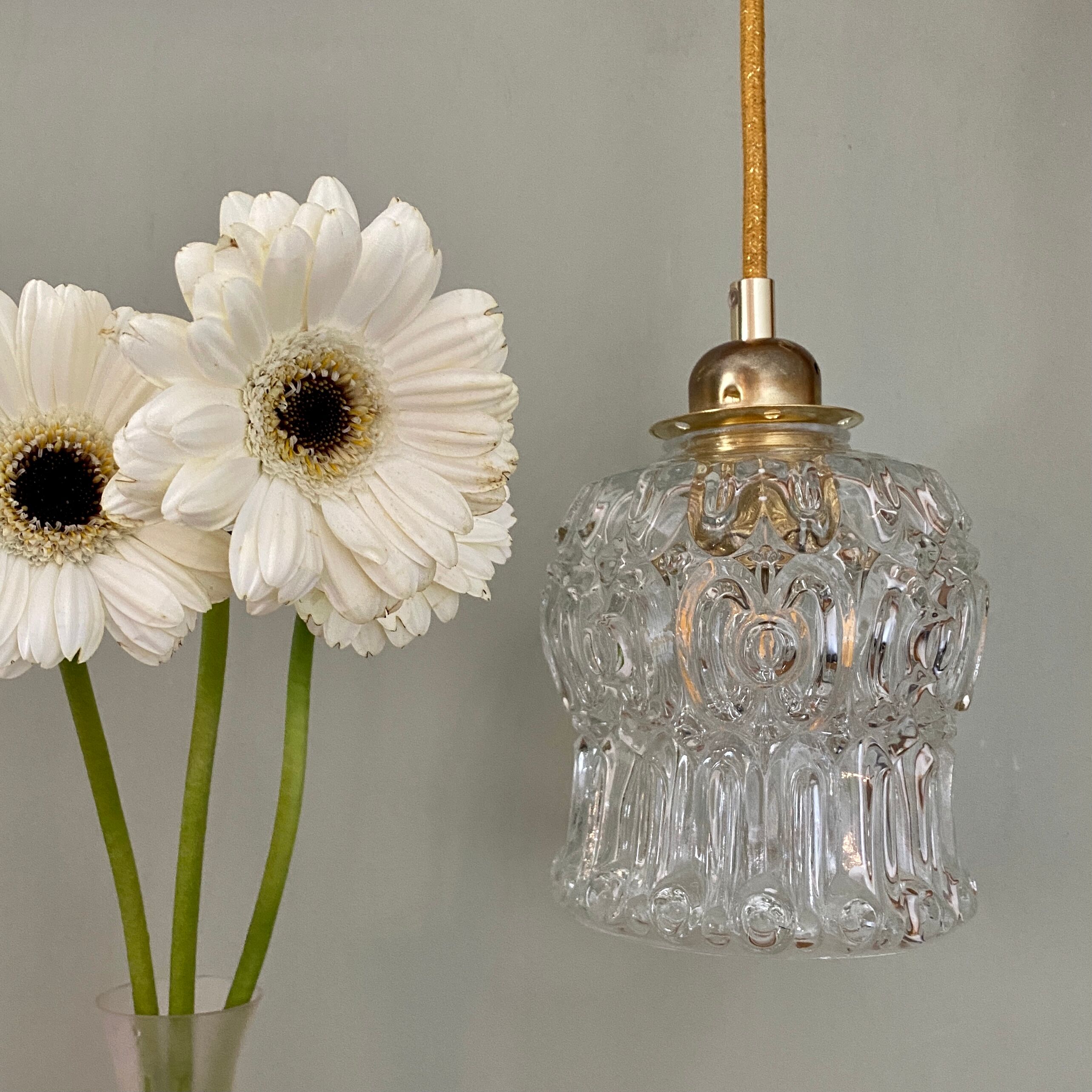 Vintage molded glass globe walker