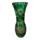 Vase vintage en cristal taillé vert Olenka (Pologne) – 21 cm