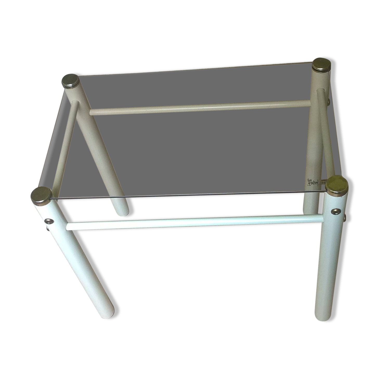 Glass end table “Yves Boutboul” - 1980s