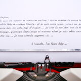 Hermes Baby white cursive typewriter revised Mint tape