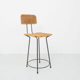 Rattan bar stool by Gian Franco Legler, 1950s
