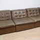 Vintage modular patchwork leather sofa, 1970s
