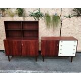 Pair of chests of drawers with bookcase