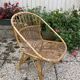 Set of 3 vintage rattan armchairs