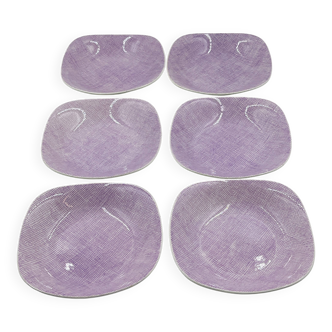 Set of 6 Boch La Louvière deep plates Model Seduction 1962 – Vintage