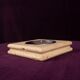 Square Italian Travertine Ashtray with Removable Metal Dish 1970