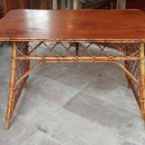 Vintage rattan desk and chair