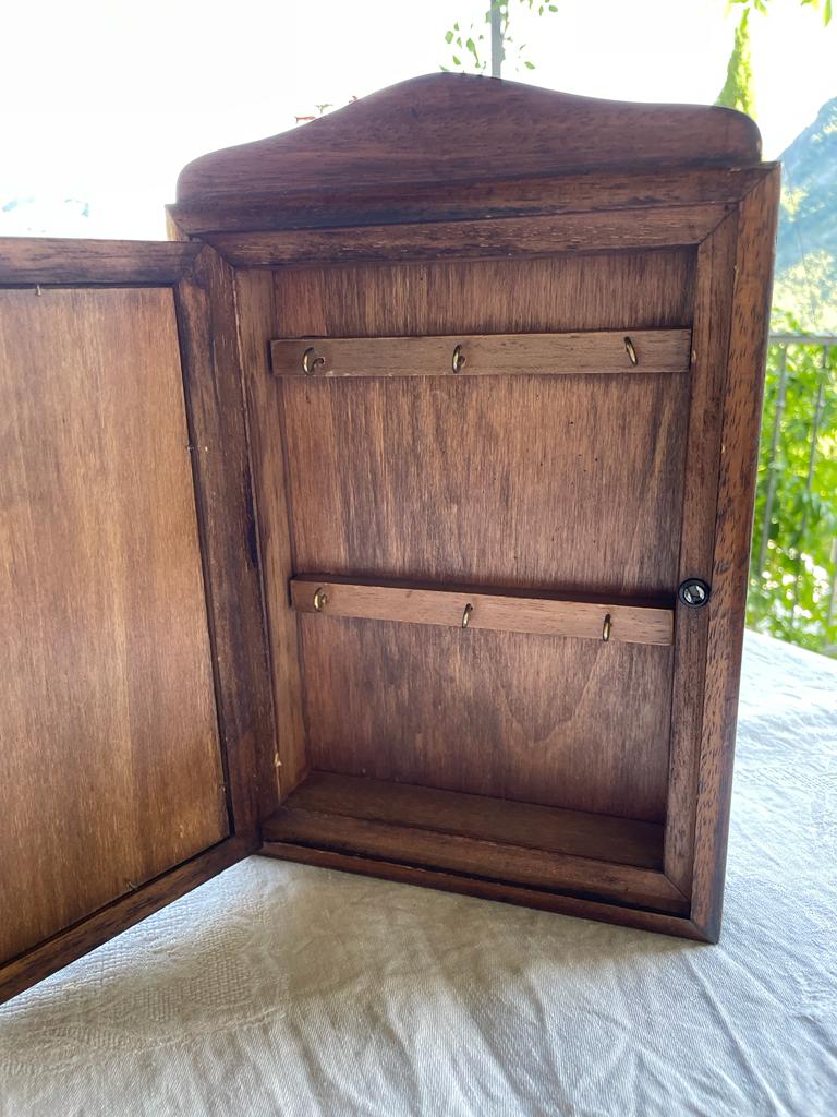 Small walnut key cabinet