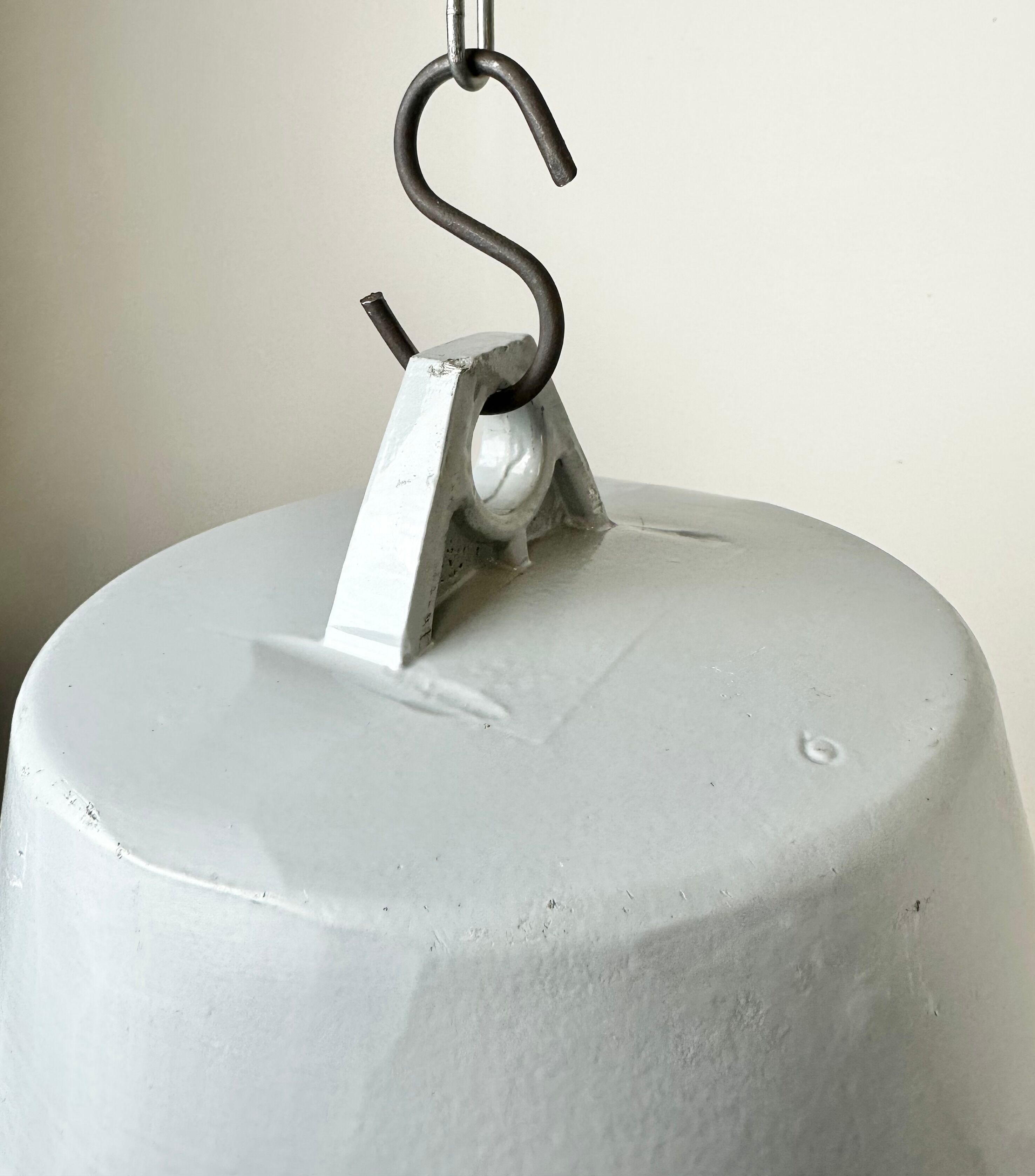 Grey Industrial Cast Aluminium Pendant Lamp, 1980s