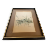 Large frame with rabbits in nature.