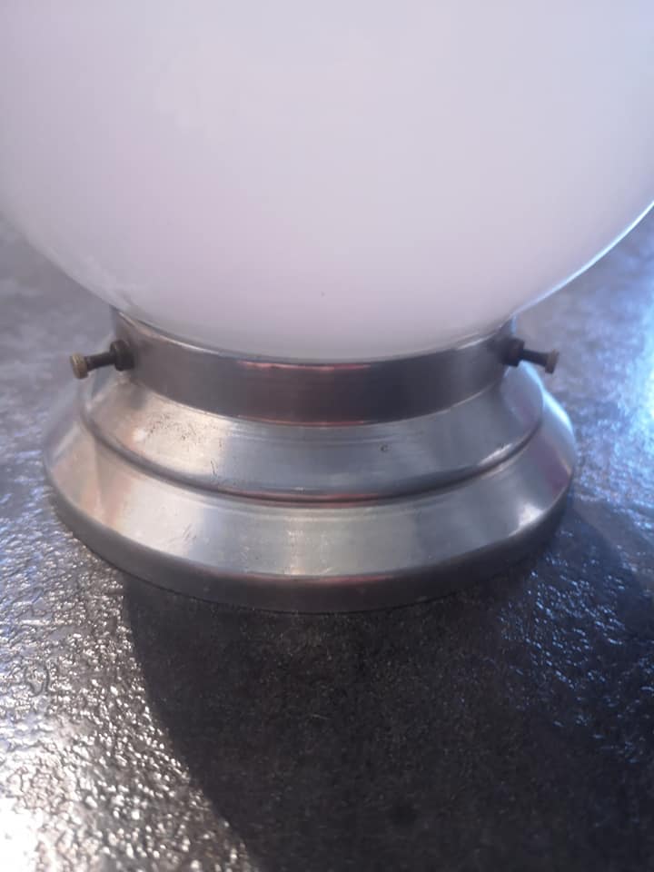 Old ceiling lamp/wall lamp white opaline globe Ø 15 cm Art Deco 1930 TBE