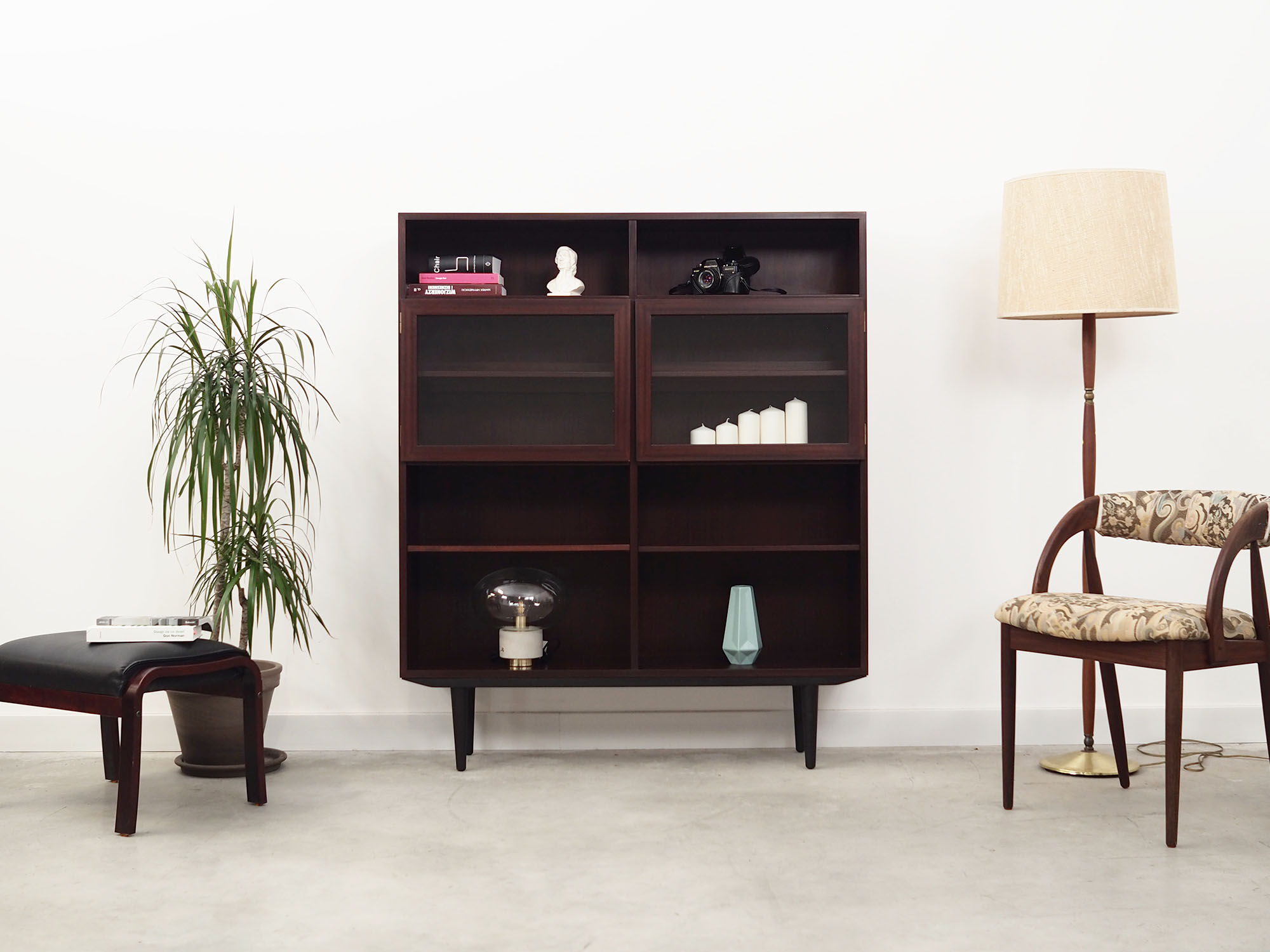Mahogany bookcase, Danish design, 60's, production: Omann Jun