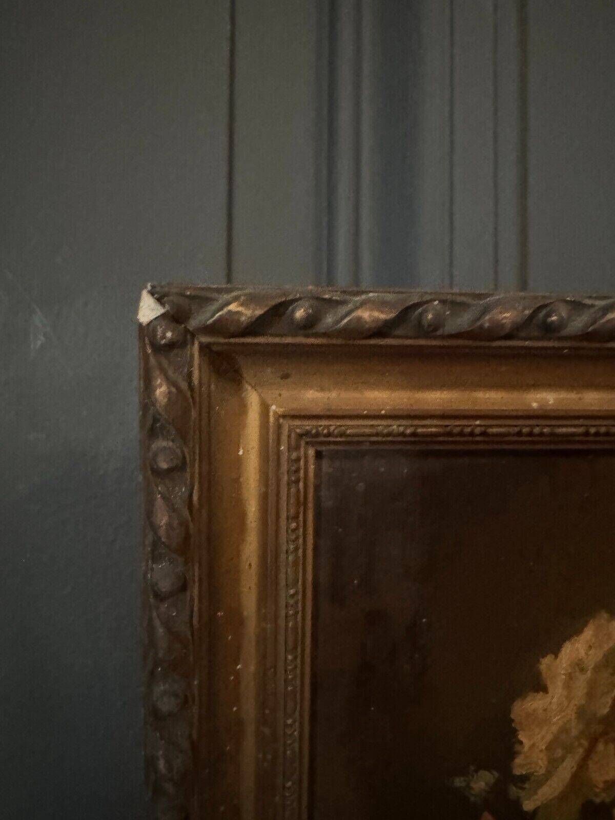 Oil on panel signed still life bouquet of roses 1936