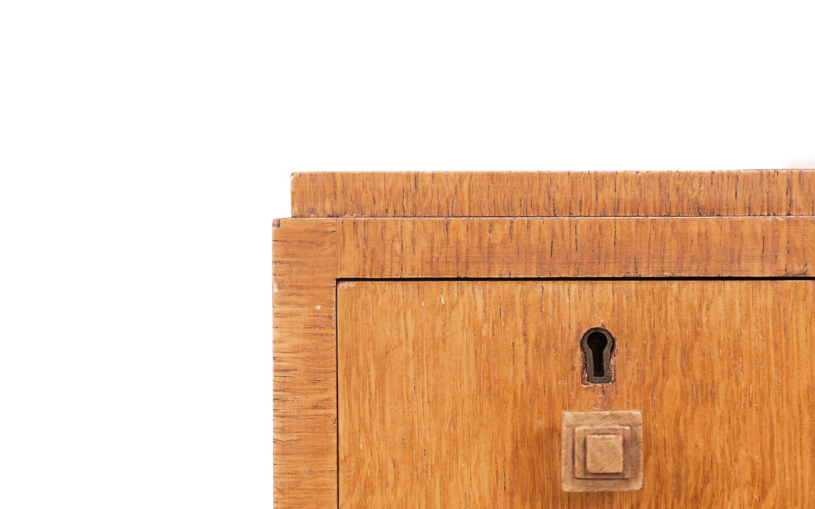 Vintage Art Deco Oak Corner Desk