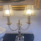 Set of 2 crystal lamps with mother-of-pearl shades