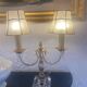 Lot de 2 lampes en cristal et abat-jours en nacre
