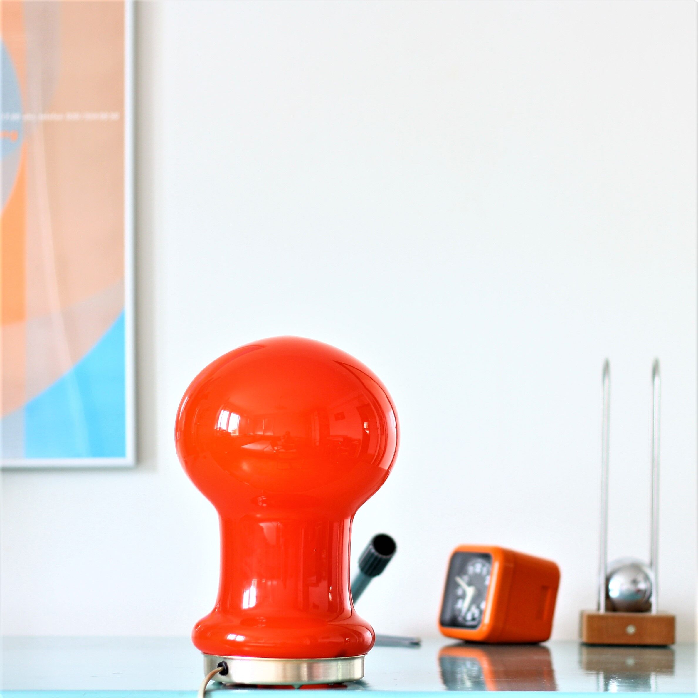 Opal glass desk lamp by Ivan Jakes, Czechoslovakia