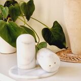 Salt and pepper on marble base