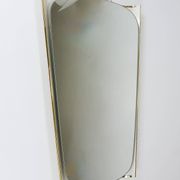 Mid-century illuminated wall mirror by Ernest Igl with brass crown, by Hillebrand.