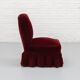 Fauteuil crapaud en velours côtelé rouge des années 1960