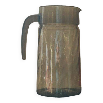 Vintage smoked glass carafe/pitcher