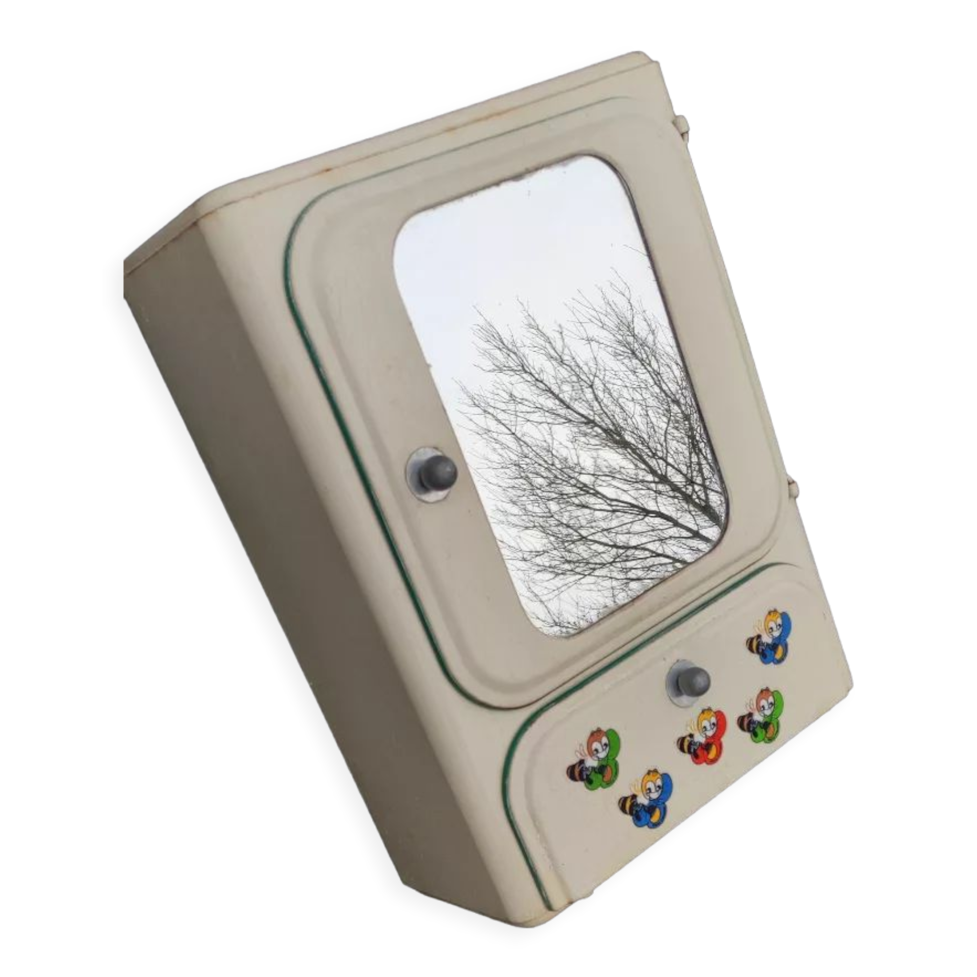 Vintage sheet metal medicine cabinet