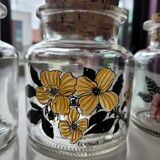 3 glass jars cork stopper