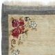 Vintage Hand-Knotted Turkish Tulu Rug with Floral Design in Cream, Gray and Red