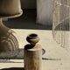 Small side table in white, grey, beige petrified wood H28 D18 - 3330