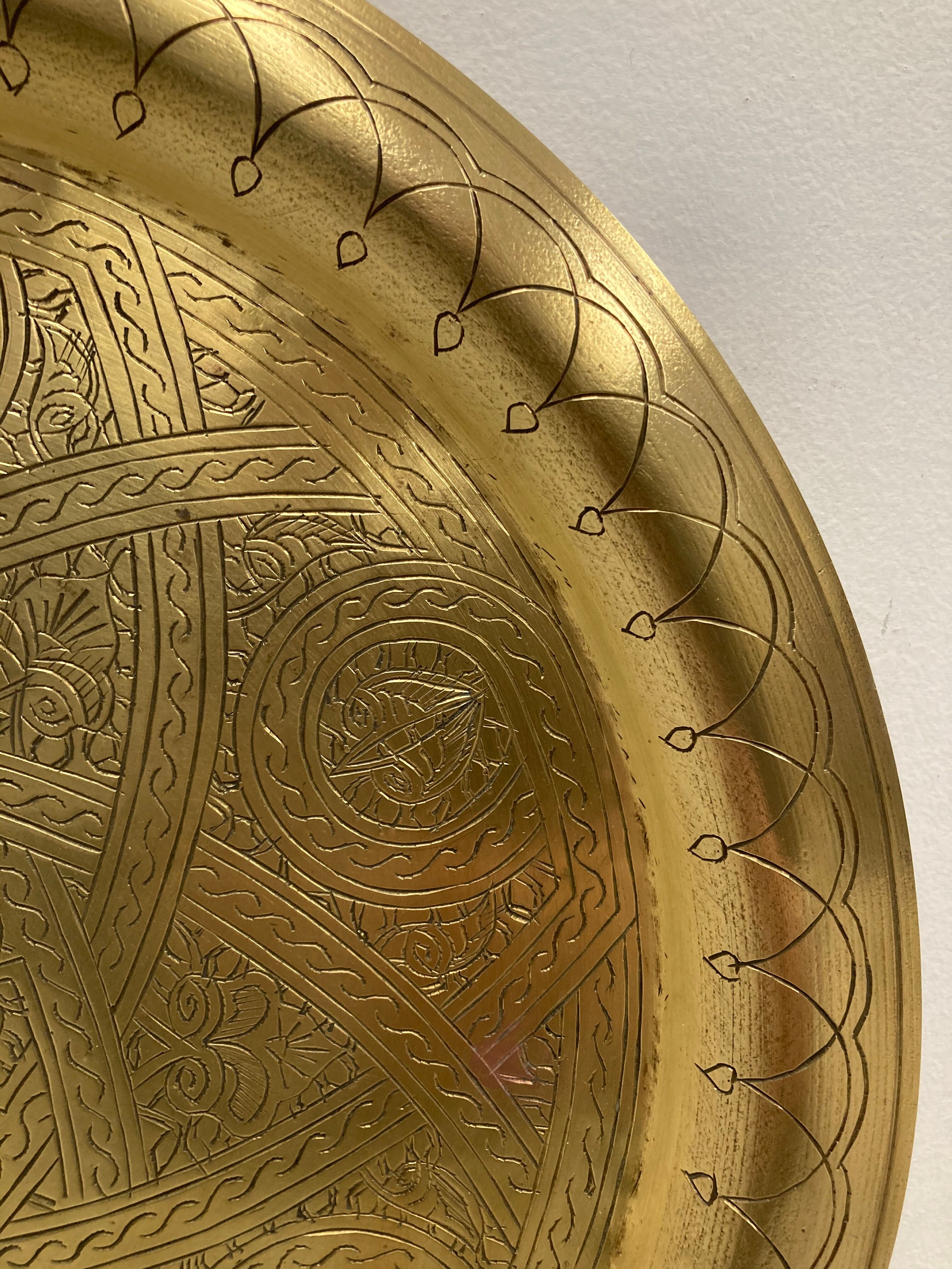 Golden brass tray
