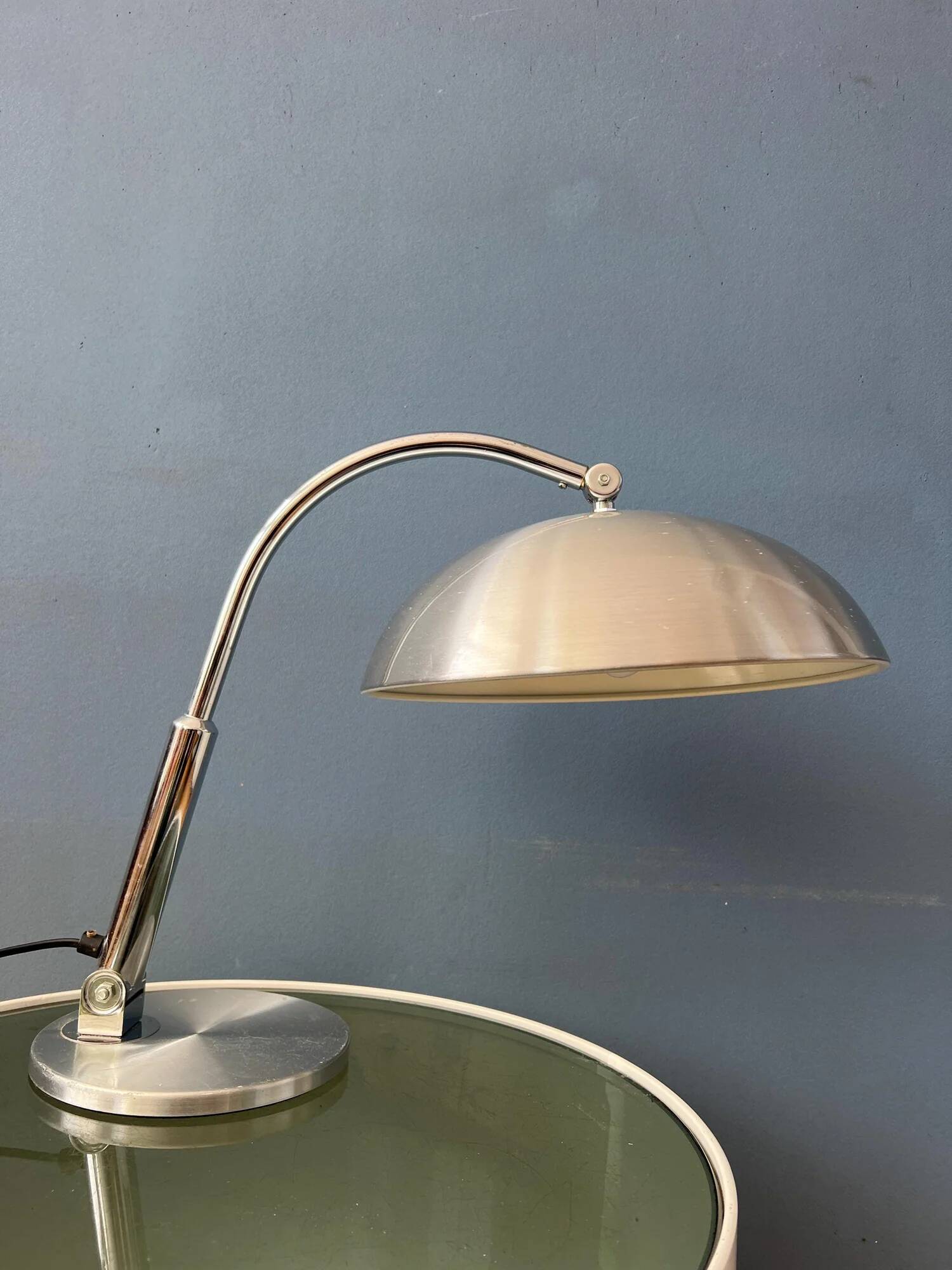 Silver 'Bauhaus' Hala Busquet / Hala 144 table lamp by Herman Busquet