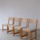 4 rustic carved pine chairs | Sweden | 1950s