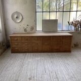 XL oak counter, trade furniture with multi-drawers